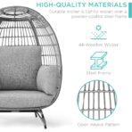 Best Choice Wicker Egg Chair: Oversized Lounger, 440lb Capacity, 4 Cushions. (New)