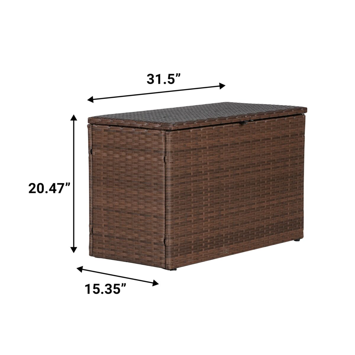 happimess TRK1000B Nino 31.5" Storage Box, Faux Wicker, Soft-Close, Brown. (New)