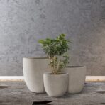 Kante 3-Piece Concrete Planters Set: 20", 16.5", 13.4" with Drainage Hole. (New)