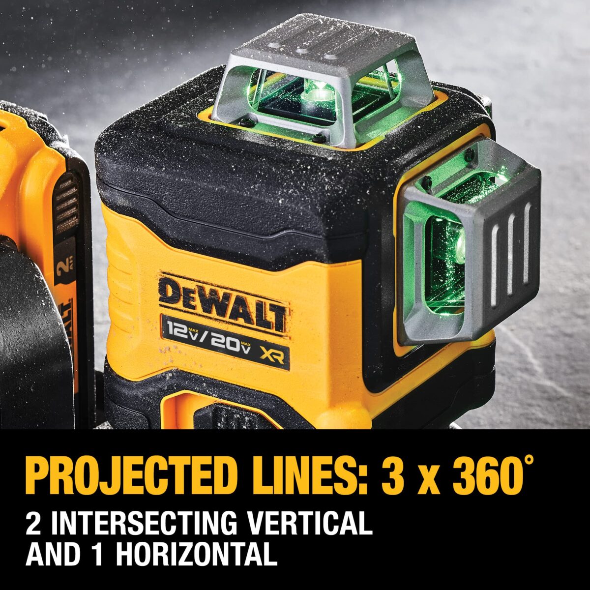 DEWALT 20V/12V MAX Laser Level Kit, 3 x 360, Green (DCLE34030G) (New)