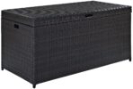 Crosley Palm Harbor Wicker Outdoor Storage Box, Brown, for Cushions & Floats (New)