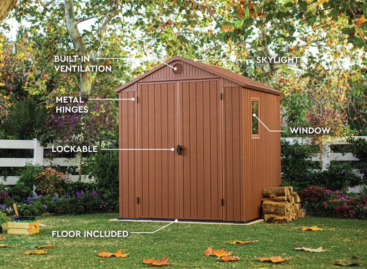 Keter Darwin 6x6 Outdoor Shed: Heavy Duty, Garden Tools, Double Doors. (New)