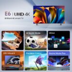 Hisense 65'' 4K Smart TV 65E6NTUK, Dolby Vision, Game Mode, 2024 (New)