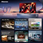 Hisense 55'' 144Hz Mini-LED Smart TV 55U7NQTUK, Dolby Vision, 2024 (New)