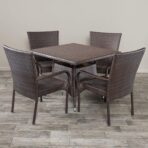 Christopher Knight Home Wesley Outdoor Wicker Dining Set, 5-Pcs Set, Multibrown (New)