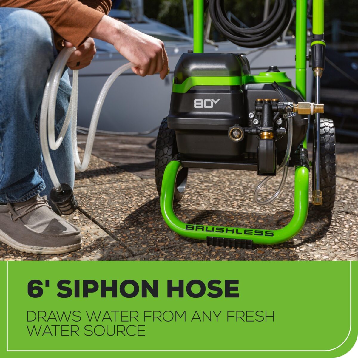 Greenworks 80V 3000 PSI Pressure Washer, 2.0 GPM, 2x 4.0Ah Batteries, Rapid Charger. (New)