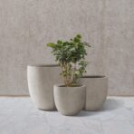 Kante 3-Piece Concrete Planters Set: 20", 16.5", 13.4" with Drainage Hole. (New)