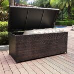 Crosley Palm Harbor Wicker Outdoor Storage Box, Brown, for Cushions & Floats (New)