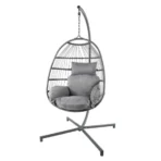 Outdoor Living Azura grey Hanging folding egg chair