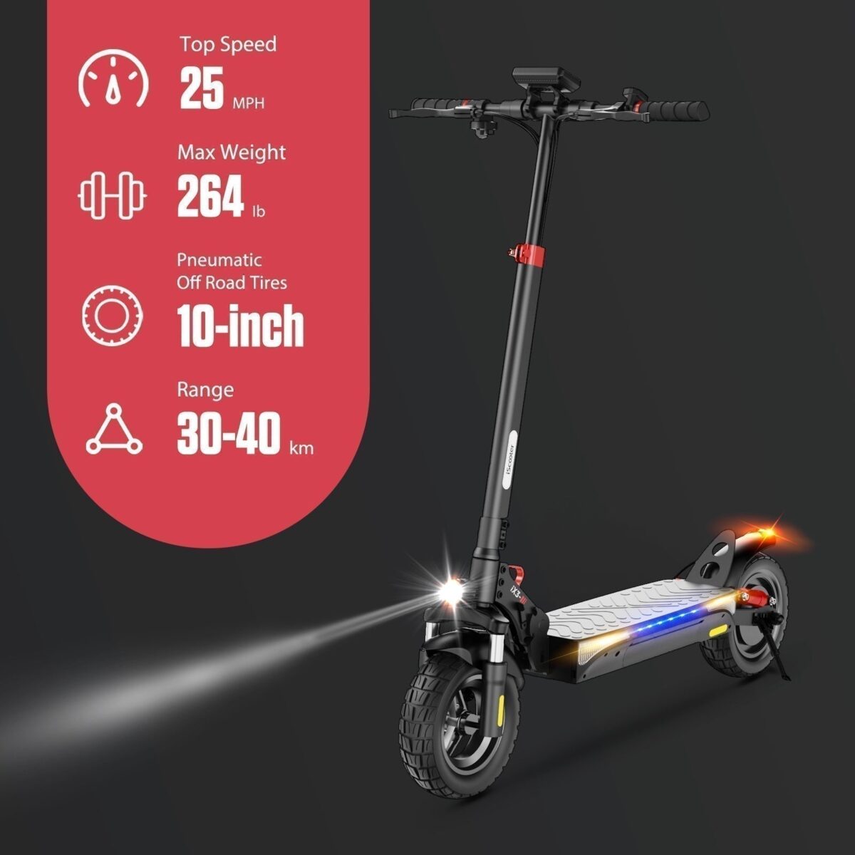 iScooter iX4 Off Road Electric Scooter with APP Control (New)