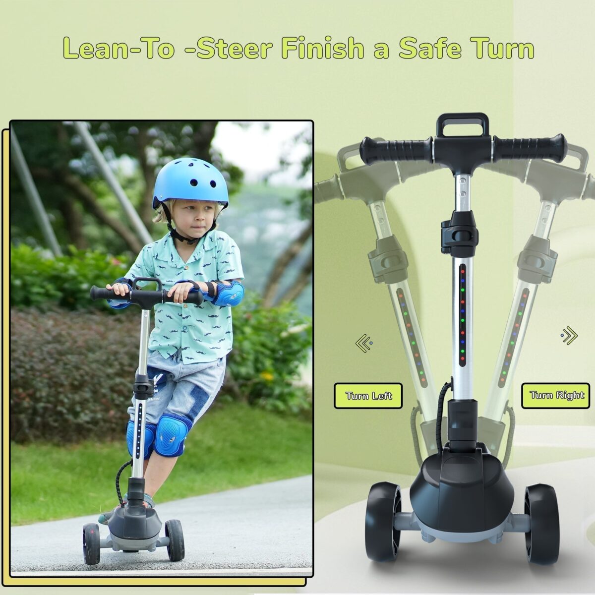 iScooter iK2 Height Adjustable Kids Electric Scooter with Flashing Wheels (New)